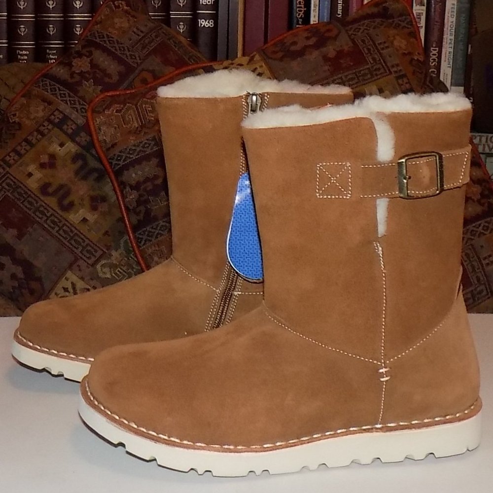 Birkenstock Women's Tan Suede Shearling-Lined Winter Boots - Picture 6 of 16